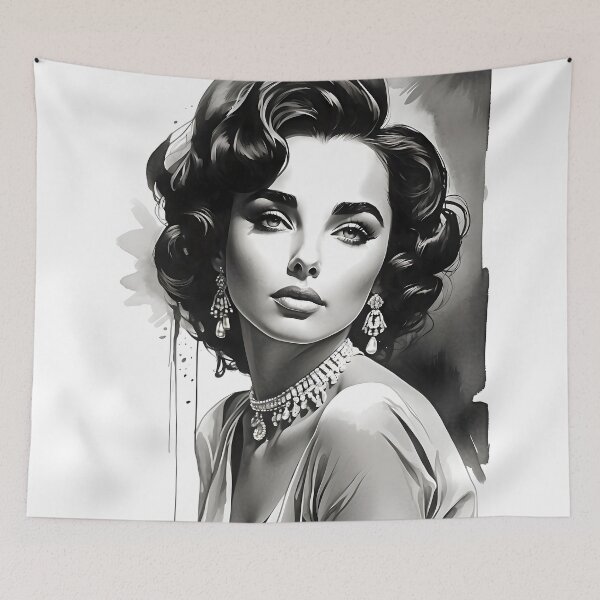 Item preview, Vintage Hollywood Elegance Portrait of Glamour Wall Art Decor living room poster print clothes designed and sold by naivnoia.
