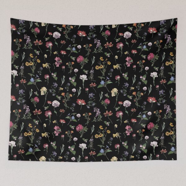 Item preview, Black Floral Print - Vintage Botanical Pattern designed and sold by DreamersPlan.