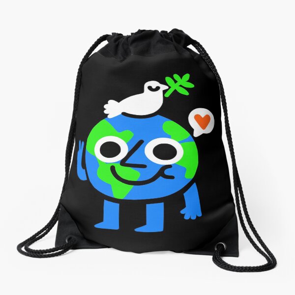 World Peace and Love Drawstring Bag