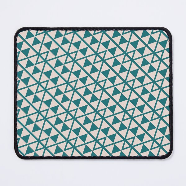 Item preview, Teal Cream Triangle Retro Mid-Century Modern Art Deco Geometric Pastel Pattern designed and sold by PenguinForests.