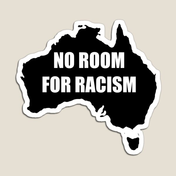 Vista previa del artículo con la obra «Australia: sin espacio para el racismo», diseñado y vendido por houseAU.