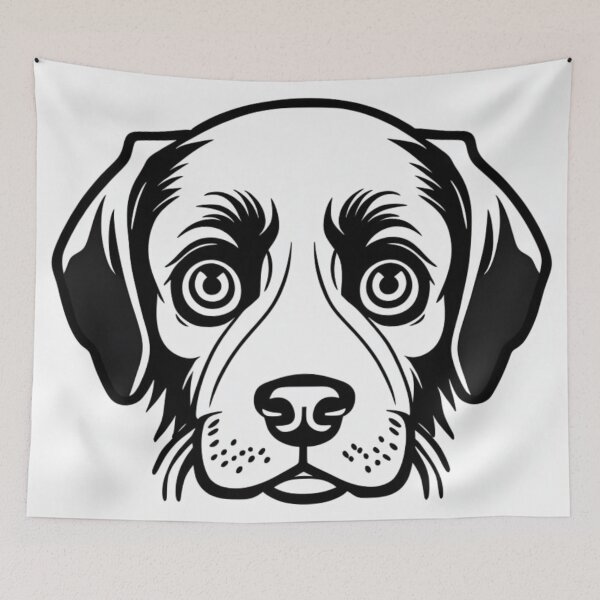 Item preview, Simple Puppy Drawing Minimalist Dog Portrait Silhouette Illustration   designed and sold by Michael Voyler.