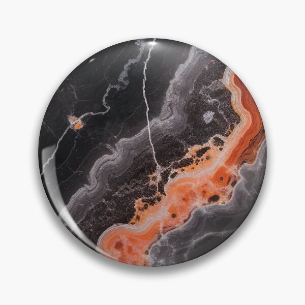 Item preview, Abstract Art Onix Stone Black Grey Orange Design designed and sold by fluffstuffgifts.