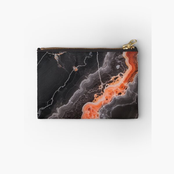 Item preview, Abstract Art Onix Stone Black Grey Orange Design designed and sold by fluffstuffgifts.