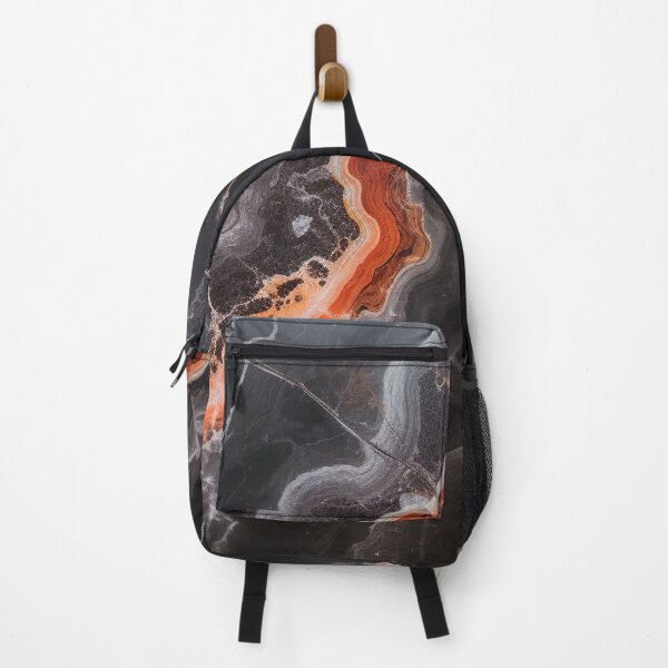 Item preview, Abstract Art Onix Stone Black Grey Orange Design designed and sold by fluffstuffgifts.