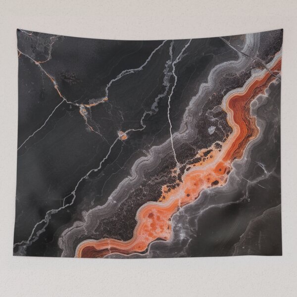 Item preview, Abstract Art Onix Stone Black Grey Orange Design designed and sold by fluffstuffgifts.