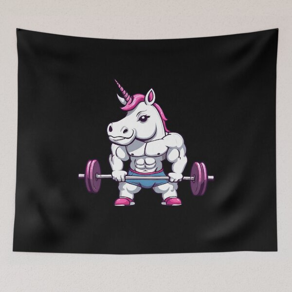 Item preview, Gym Fitness Unicorn designed and sold by Amzg-Designs.