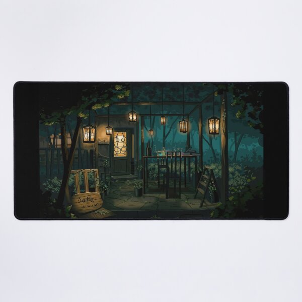 Item preview, Magical Anime Wooden Hut in Forest with Lanterns designed and sold by momosstyle.