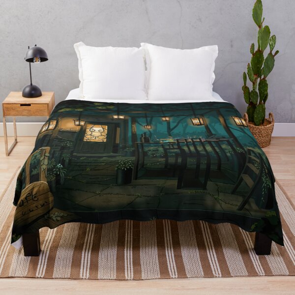 Item preview, Magical Anime Wooden Hut in Forest with Lanterns designed and sold by momosstyle.