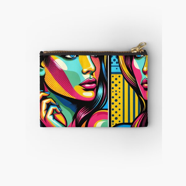 Item preview, Female portrait in the style of pop art with bright, bold colors and repeating elements designed and sold by AndreaMart.