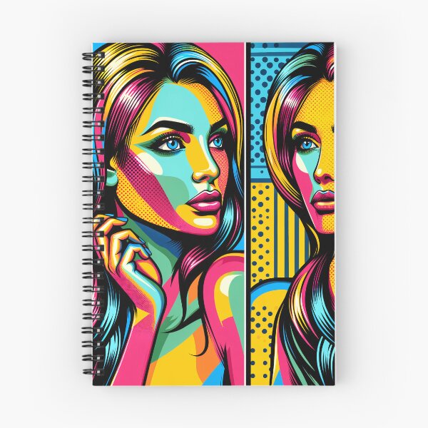 Item preview, Female portrait in the style of pop art with bright, bold colors and repeating elements designed and sold by AndreaMart.