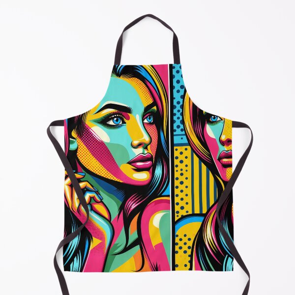 Item preview, Female portrait in the style of pop art with bright, bold colors and repeating elements designed and sold by AndreaMart.