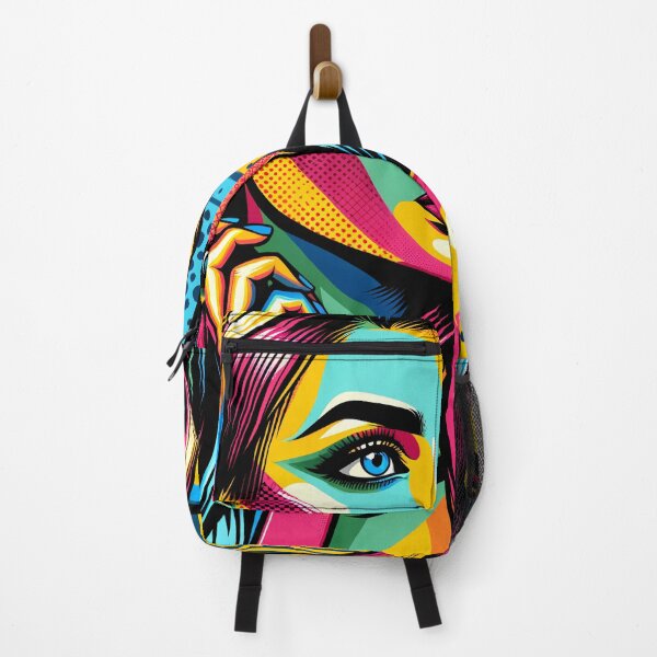 Item preview, Female portrait in the style of pop art with bright, bold colors and repeating elements designed and sold by AndreaMart.