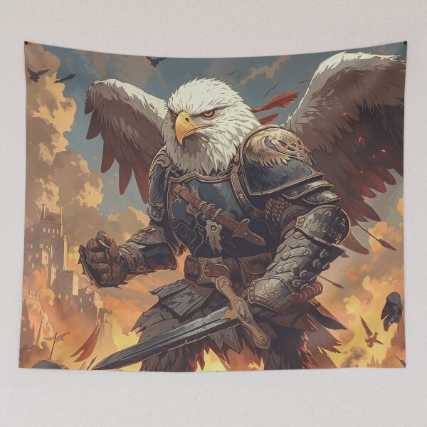 Item preview, Eagle - Fantasy Death Corps commander moving forward on the battlefield to reach his enemies to defend his kingdom designed and sold by EpicFantasy.