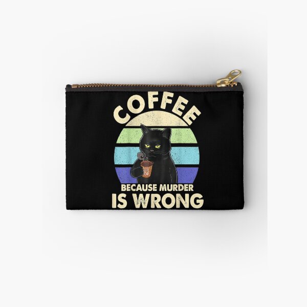 Item preview, Black Cat Coffe Because Murder Is Wrong Cat Lover designed and sold by BanBay.