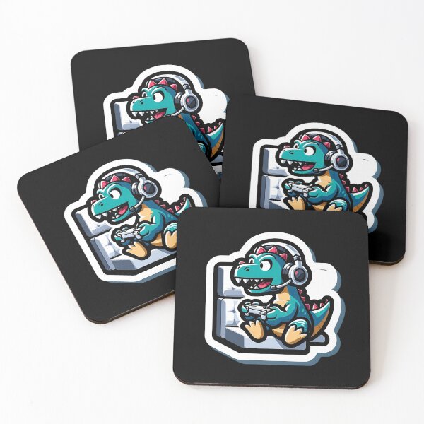Item preview, Dinosaur playing video games: Gamer Dino Mascot designed and sold by NexaArts.