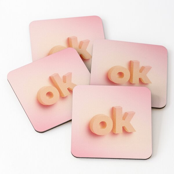 Item preview, Ok 3D lettering on peach pink background  designed and sold by helga-wigandt.