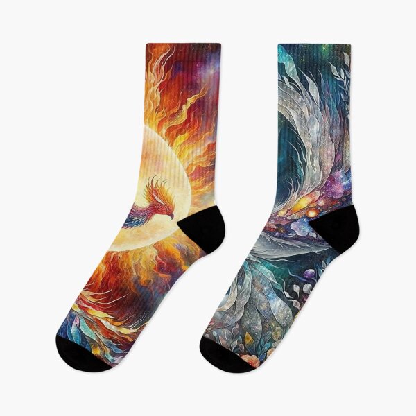 Item preview, Balance between Fire and Serenity: The Phoenix and the Moon designed and sold by TroviTutto.