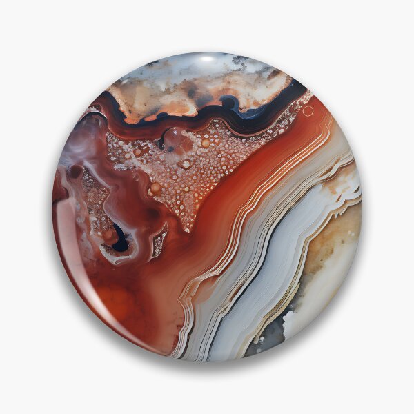 Item preview, Abstract  Agate Stone Grey Beige Orange Ochre Black designed and sold by fluffstuffgifts.