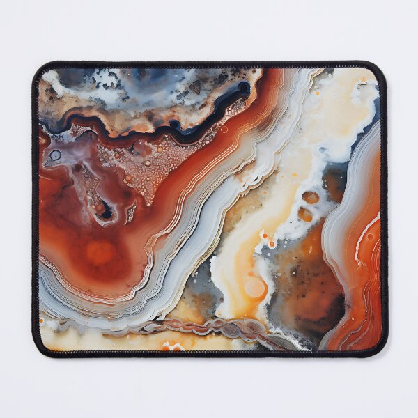 Item preview, Abstract  Agate Stone Grey Beige Orange Ochre Black designed and sold by fluffstuffgifts.