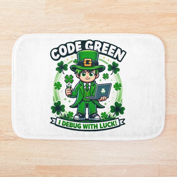 Item preview, funny gift for st patricks day for programers code green debug with luck designed and sold by CreateRabbits.
