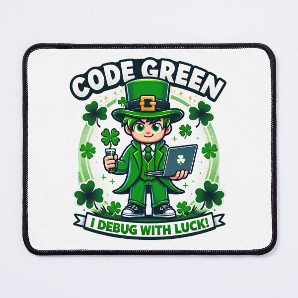 Item preview, funny gift for st patricks day for programers code green debug with luck designed and sold by CreateRabbits.