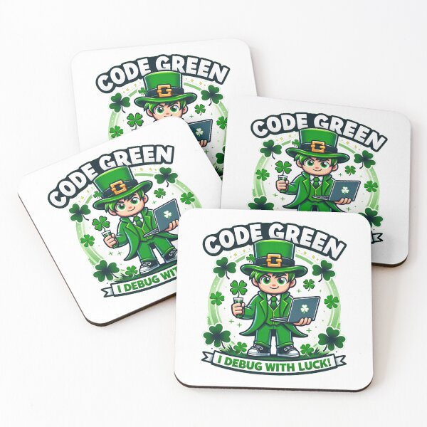 Item preview, funny gift for st patricks day for programers code green debug with luck designed and sold by CreateRabbits.