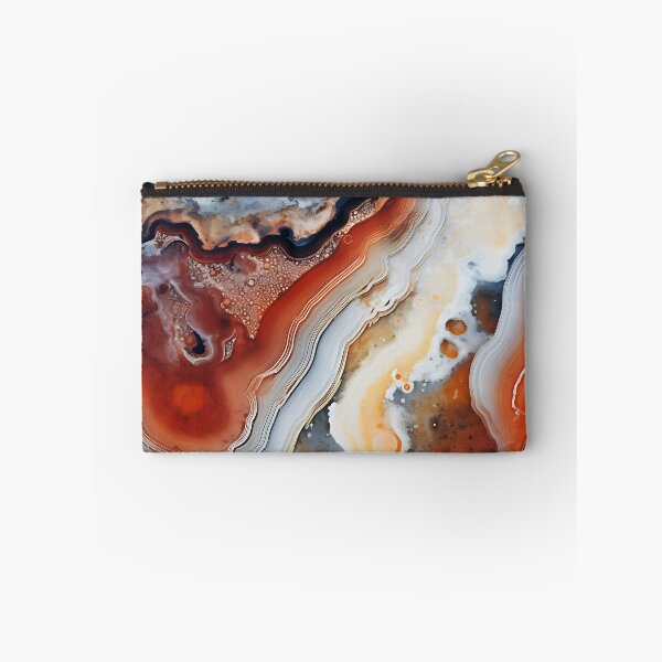 Item preview, Abstract  Agate Stone Grey Beige Orange Ochre Black designed and sold by fluffstuffgifts.