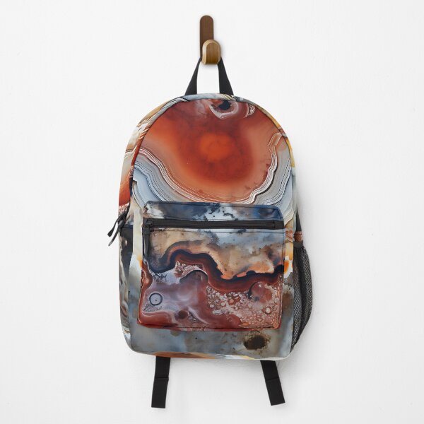 Item preview, Abstract  Agate Stone Grey Beige Orange Ochre Black designed and sold by fluffstuffgifts.