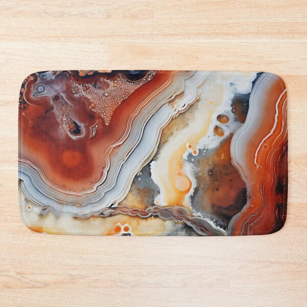 Item preview, Abstract  Agate Stone Grey Beige Orange Ochre Black designed and sold by fluffstuffgifts.