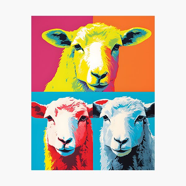 Item preview, sheep portrait. animal colorful. Animal throw pillow. designed and sold by formform.