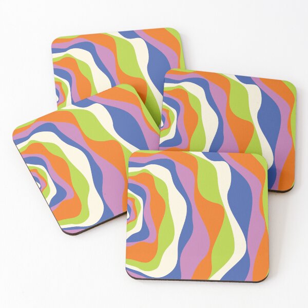 Item preview, Ebb and Flow 4 in Blue, Orange, Purple, Green and Cream designed and sold by LAEC-Shop.