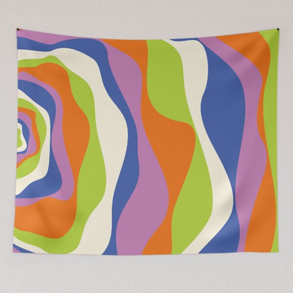 Item preview, Ebb and Flow 4 in Blue, Orange, Purple, Green and Cream designed and sold by LAEC-Shop.