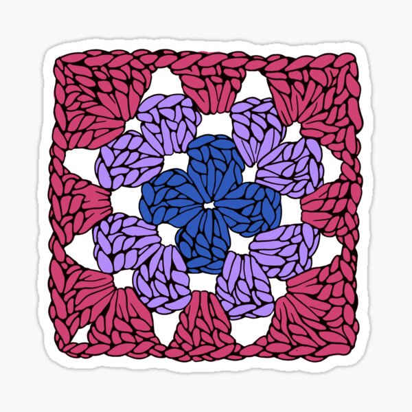 Item preview, Bisexual pride flag granny square designed and sold by emmyyymaria.