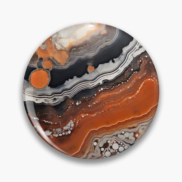 Item preview, Abstract  Agate Stone Grey Beige Orange Ochre Black designed and sold by fluffstuffgifts.