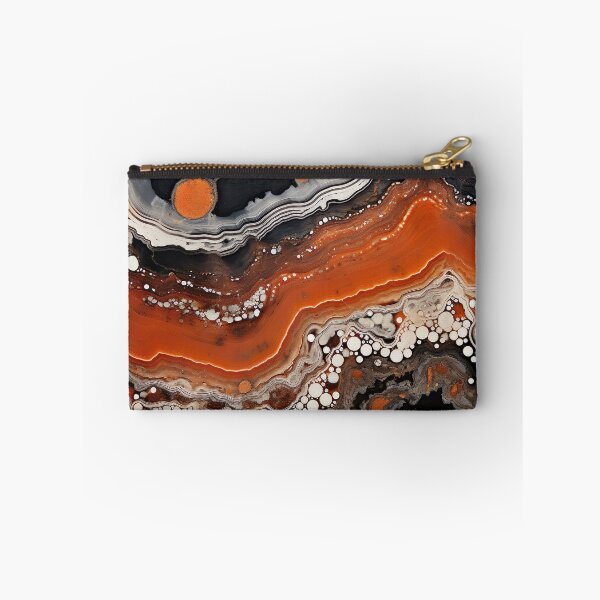 Item preview, Abstract  Agate Stone Grey Beige Orange Ochre Black designed and sold by fluffstuffgifts.