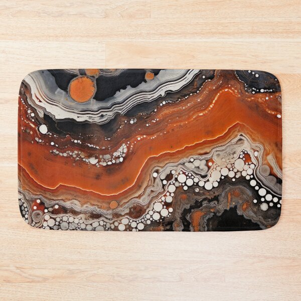 Item preview, Abstract  Agate Stone Grey Beige Orange Ochre Black designed and sold by fluffstuffgifts.