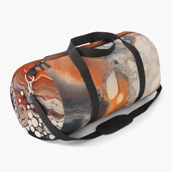 Item preview, Abstract  Agate Stone Grey Beige Orange Ochre Black designed and sold by fluffstuffgifts.