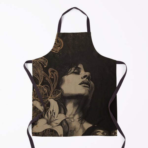 Item preview, art deco art nouveau black gold lilies designed and sold by danachblog.