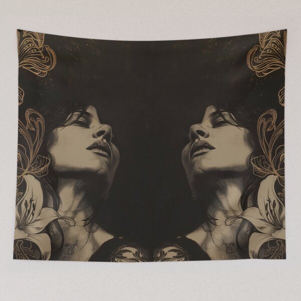 Item preview, art deco art nouveau black gold lilies designed and sold by danachblog.