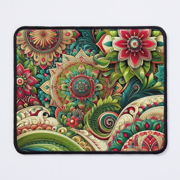 Item preview, Emerald Rouge Elegance: Green and Red Fabric Harmony designed and sold by Rui Fernandes.