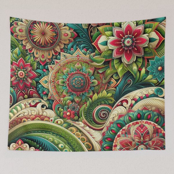 Item preview, Emerald Rouge Elegance: Green and Red Fabric Harmony designed and sold by Rui Fernandes.