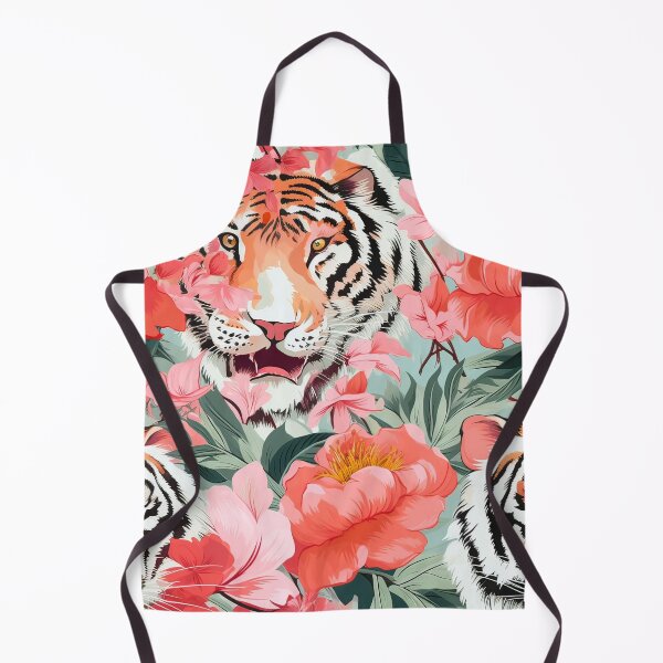 Item preview, Tiger, pattern, seamless, Chinese, Asian, zodiac, Eastern zodiac, peony, peonies, flowers, designed and sold by GabbyKI261.