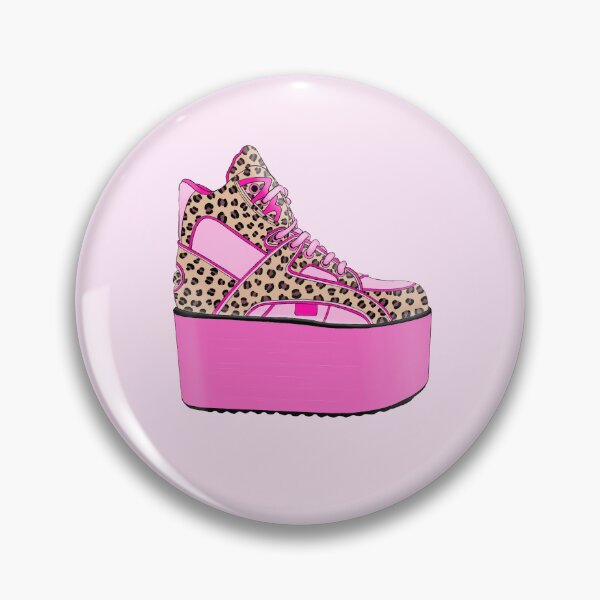 Item preview, 90s pink platform shoes with leopard pattern designed and sold by prntsystm.