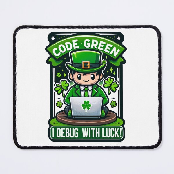 Item preview, funny gift for programers st patricks day code green debug with luck  designed and sold by CreateRabbits.