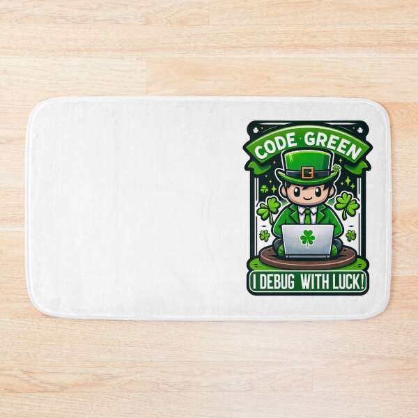 Item preview, funny gift for programers st patricks day code green debug with luck  designed and sold by CreateRabbits.