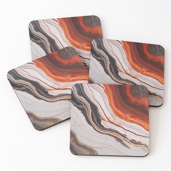 Item preview, Abstract  Agate Stone Grey Beige Orange Ochre Black designed and sold by fluffstuffgifts.