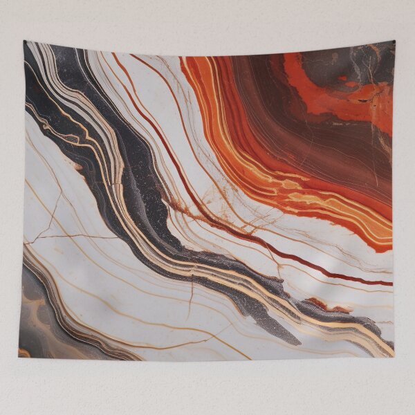 Item preview, Abstract  Agate Stone Grey Beige Orange Ochre Black designed and sold by fluffstuffgifts.