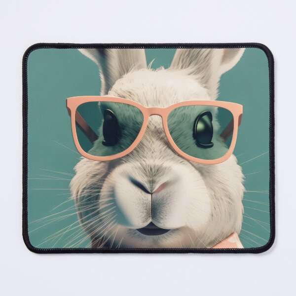 Item preview, Rabbit Retro Couture in Stylish Floral Shirt designed and sold by EmeraldeaArt.