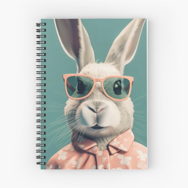 Item preview, Rabbit Retro Couture in Stylish Floral Shirt designed and sold by EmeraldeaArt.